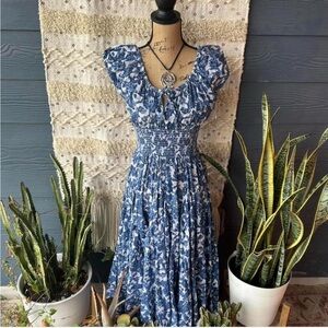 Blue Floral Women's Dress